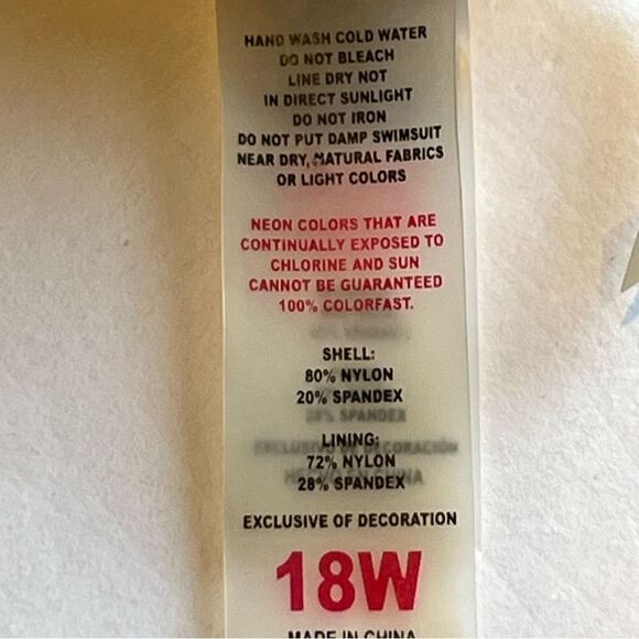 ZeroXPosur Women's Swim Top Racerback mint green/blk/ylw multi Size 18W - Picture 4 of 8